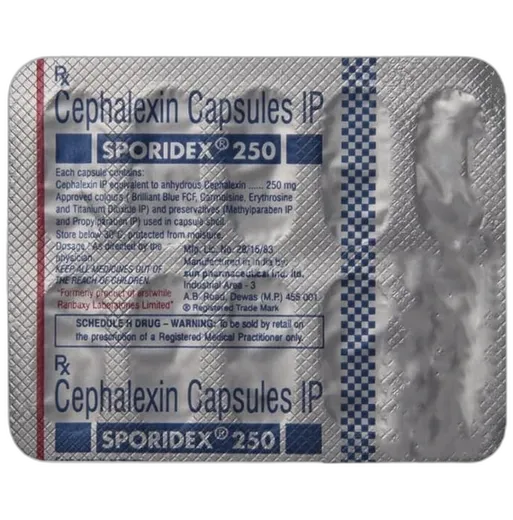 sporidex 250mg capsule 10's